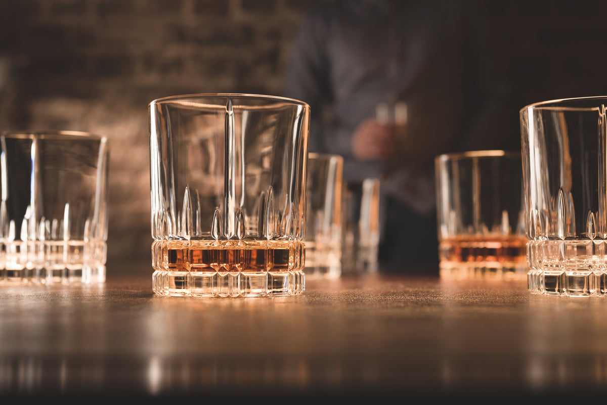 Spiegelau Perfect Serve Whisky Glass Set, 750ml Decanter + 6 Tumblers